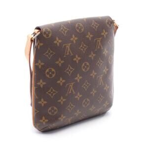 Louis Vuitton Short Bag Brown Strap Monogram Shoulder Musette Salsa Leather